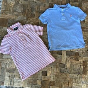 Polo Ralph Lauren Boys Set of 2 Polo Shirts Blue Red Striped Size 5